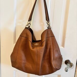 Coach Lexy Brown Leather Shoulder Bag